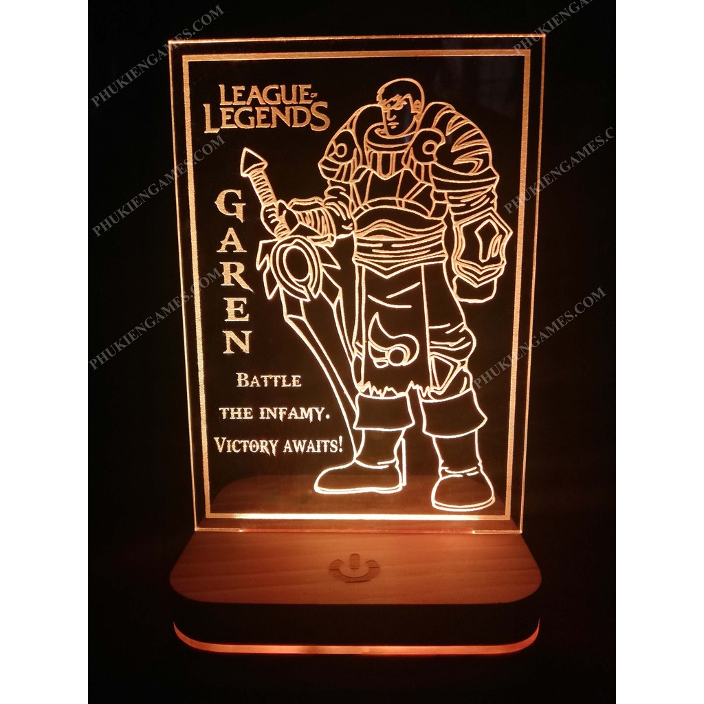Đèn Led 3D Tướng Garen LMHT nháy 16 màu Đèn Ngủ Trang Trí