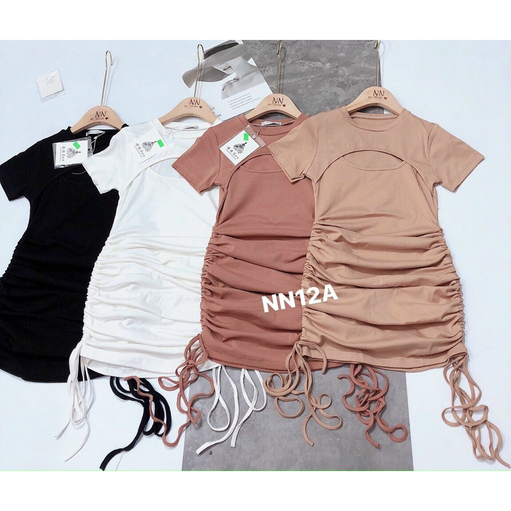 Đầm khoét ngực rút dây sexy