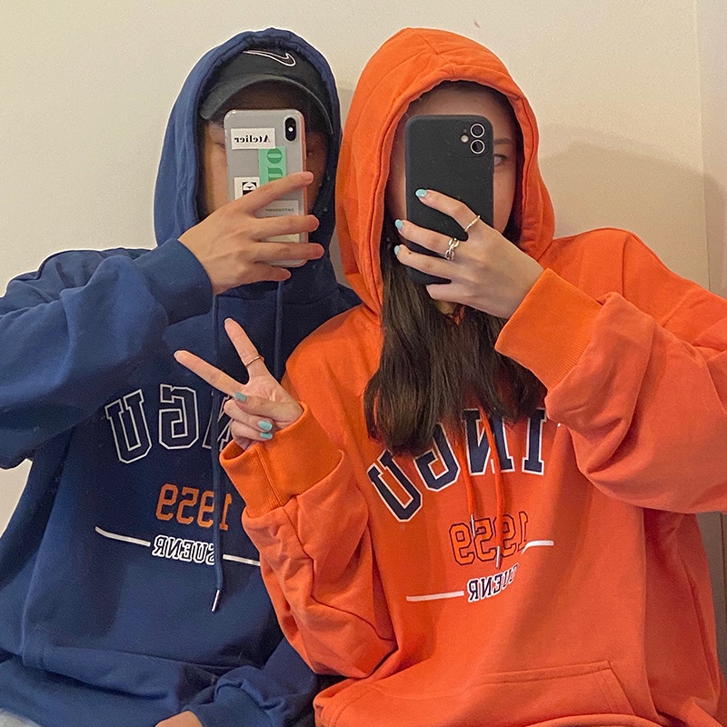 Áo Hoodie Mỏng Dáng Rộng In Chữ Thời Trang Mùa Thu Cho Nữ