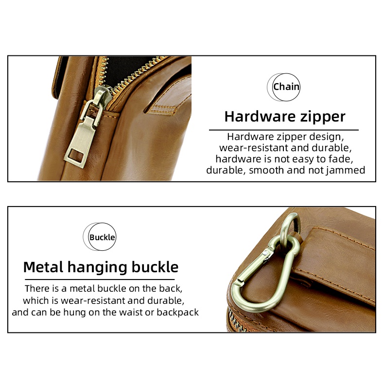 Túi da PU đựng điện thoại di động 7.2 inch có khóa kéo