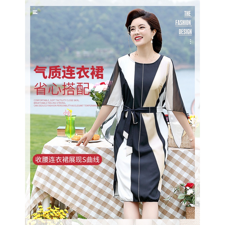 Đầm Tay Ngắn Thời Trang Mùa Hè Dành Cho Phụ Nữ Trung Niên 2022 Plus 30 Tuổi