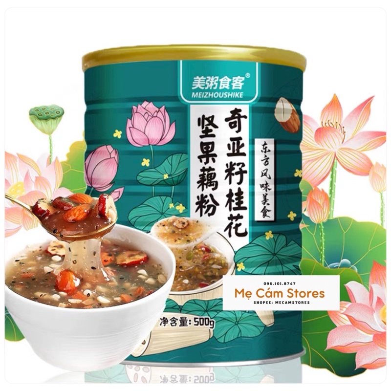 BỘT CỦ SEN QUẾ HOA MIX HẠT - GIẢM CÂN LÀNH MẠNH - ĐỒ ĂN HEALTHY