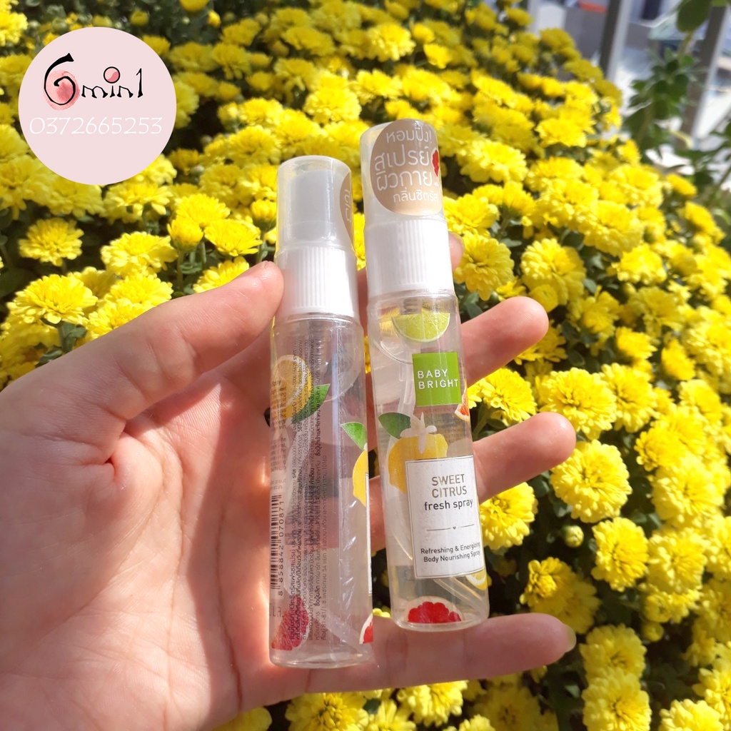 Xịt Thơm Toàn Thân Baby Bright Body Mist So Cute Hương Họ Cam Quýt 20ml