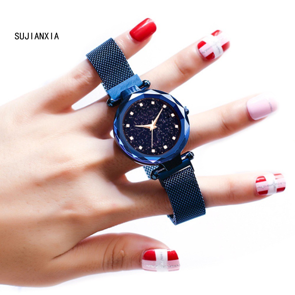 Đồng Hồ Nữ Ov Dây Thép Không Gỉ Mặt Đính Đá Lấp Lánh