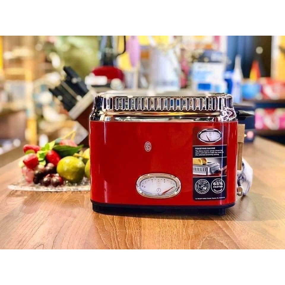 [Mã ELHADEV giảm 4% đơn 300K] MÁY NƯỚNG BÁNH MÌ RUSSELL HOBBS TOASTER RETRO (Nhập Đức)