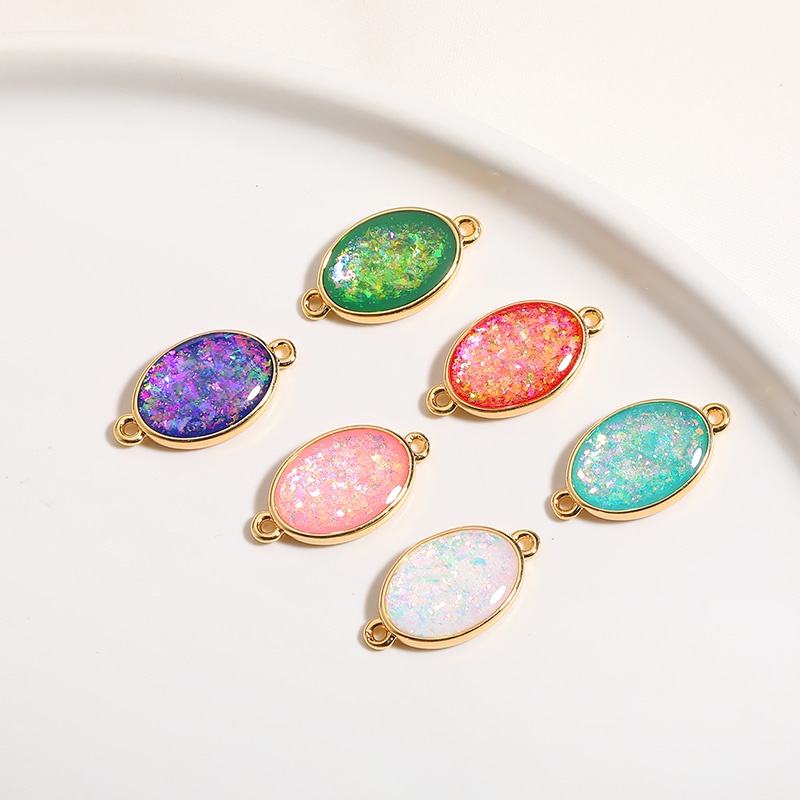 Mặt Dây Chuyền / Khuyên Tai / Vòng Tay / Dây Chuyền Bằng Đồng Mạ Vàng 18K Đính Đá Opal Nhân Tạo diy