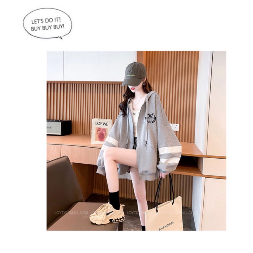 Áo Khoác Nỉ Form Rộng, Áo Khoác Hoodie Siêu Rộng Nỉ Ngoại In Logo Kẻ Sọc UT [NewUnisex]
