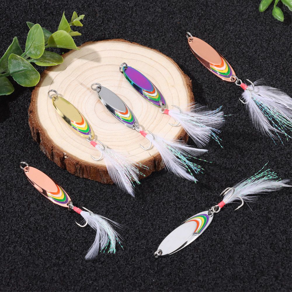 MUVAKO Mồi câu cá nhân tạo cứng xoay được đính sequin nhiều màu