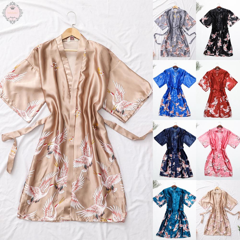 Áo Choàng Ngủ Kimono Họa Tiết Hoa Quyến Rũ Dành Cho Nữ