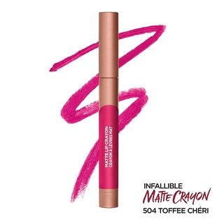[Chính Hãng] Son Lì Bút Chì L'Oreal Matte Lip Crayon 504 Toffee Cheri