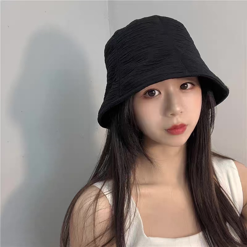Nón Bucket Mũ Vành Nhỏ Kẻ Ngang Thiết Kế Siêu Nhẹ Phong Cách Hàn Quốc