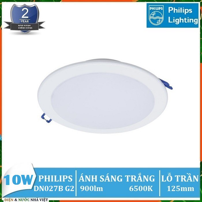 BÓNG ĐÈN LED 10W PHILIPS DN027B GEN2 LED9 D125 ÂM TRẦN DOWNLIGHT KIỂU TRÒN - ÁNH SÁNG TRẮNG & TRUNG TÍNH & VÀNG LỰA CHỌN