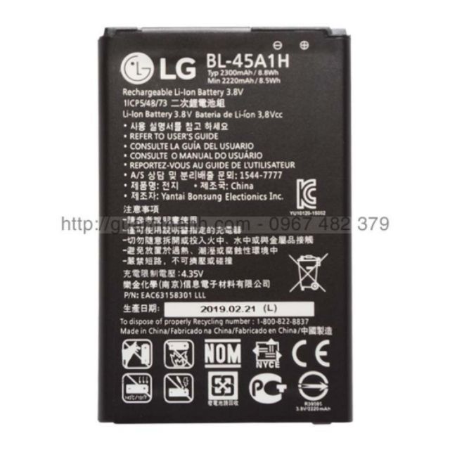 Pin LG K10 K410A (BL-45A1H) dung lượng 2300mAh Zin mới 100%