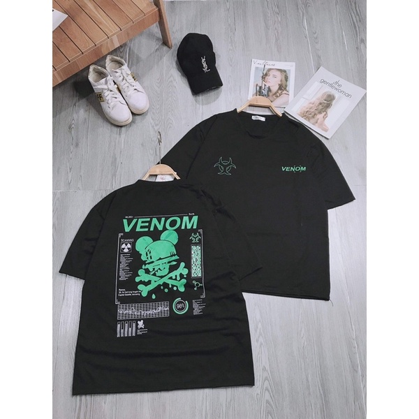 Áo thun tay lỡ xương chéo in xanh TC12