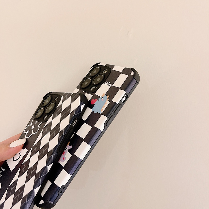 Ốp điện thoại da tpu sọc caro cho iPhone 11 Pro Max X Xr Xs Max 7 8 Plus Se 2020 12 pro max 12 mini 13 pro max 13 mini | BigBuy360 - bigbuy360.vn