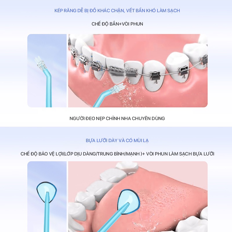 MÁY TĂM NƯỚC XIAOMI BOMIDI D3 PRO BẢN NÂNG CẤP 7 CHẾ ĐỘ- TĂM NƯỚC GIA ĐÌNH BOMIDI DUNG TÍCH 300ML KÈM 6 ĐẦU PHUN