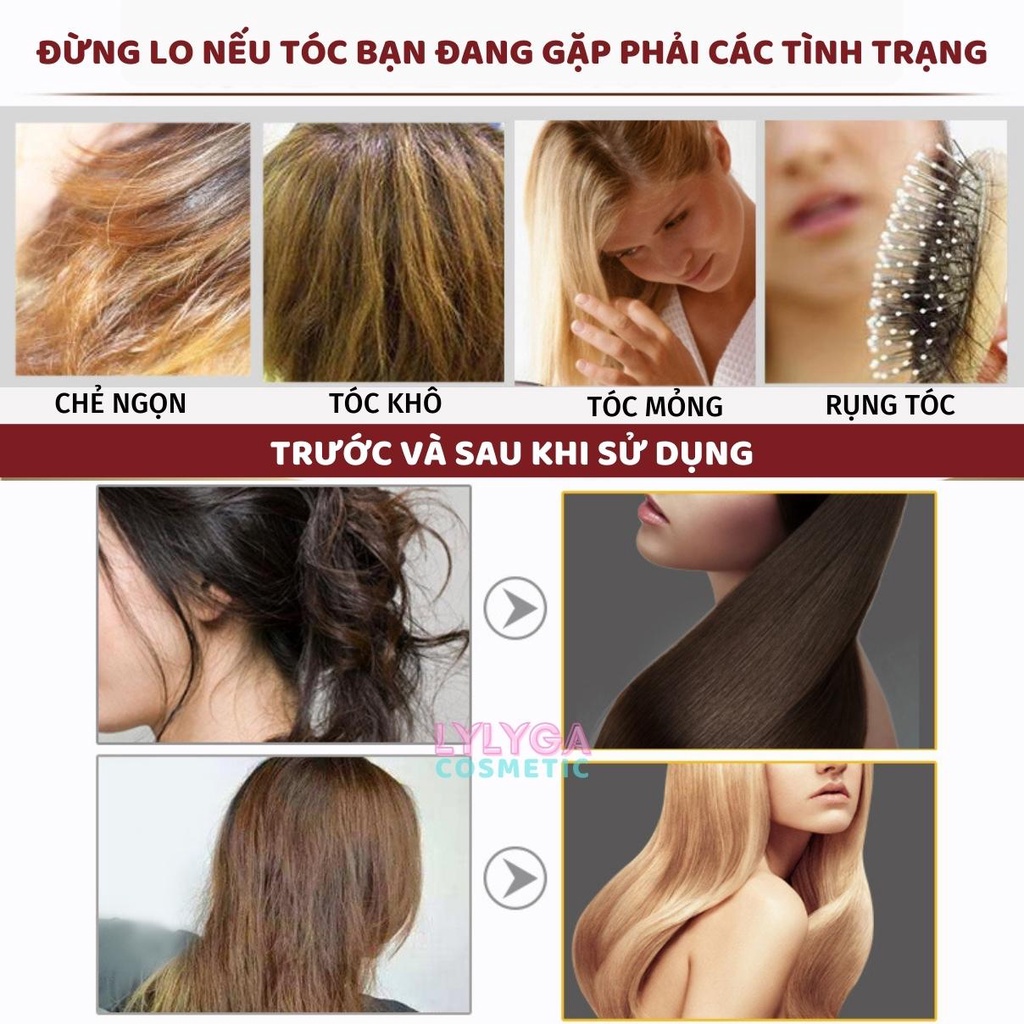 Tinh dầu dưỡng tóc L'UÔDAIS đỏ 80ml Cocoesl Noir Serum Phục hồi Tóc uốn nhuộm hư tổn khô xơ giữ nếp mượt tóc TD02