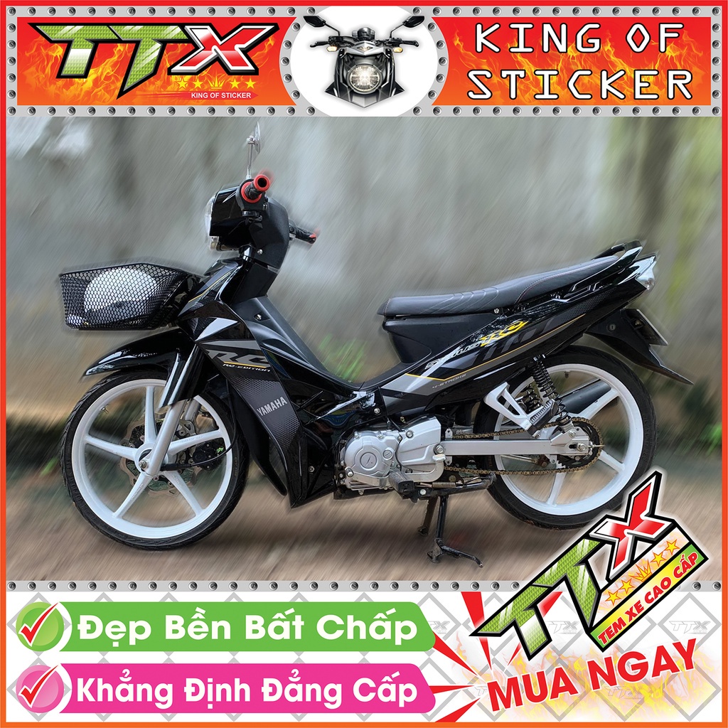 ▬✆♤Tem sirius rc 110 , xe phụ kiện màu đen xám bạc chỉ vàng siêu đẹp Shop TTX Team chế mã (S0015/00)