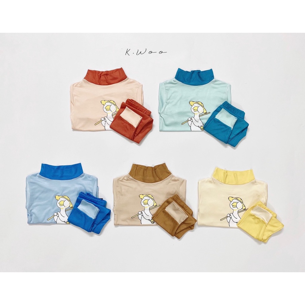 Bộ Dài Tay Cho Bé 💖FREE SHIP💖 Bộ K.Wooo chính hãng dài tay, cổ 3 phân Vịt Bầu Chất Thun Lạnh siêu mềm mịn thoáng BDT7