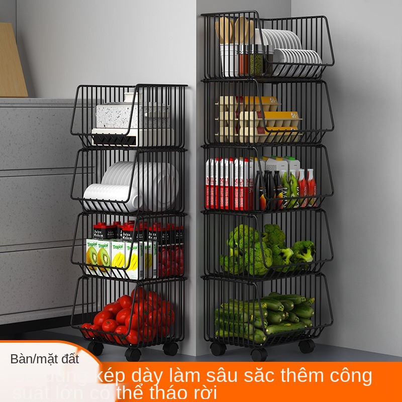 Kệ nhà bếp, giá để rau nhiều tầng từ trần đến sàn, rau, củ quả, giỏ đựng củ, đồ ăn nhẹ, trong phòng ngủ