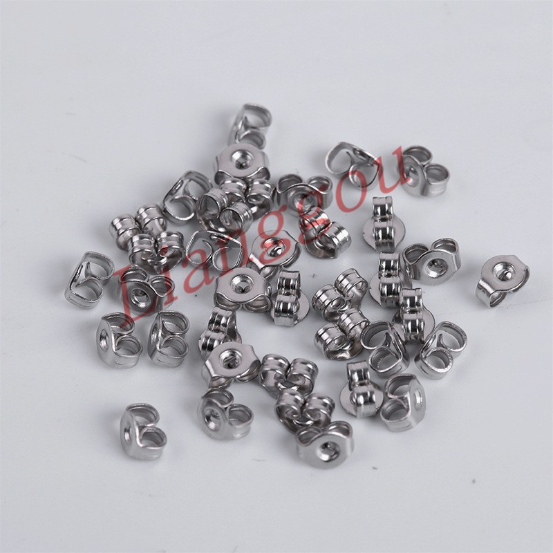 Set 100 Nút Gắn Bông Tai Hình Bướm Bằng Thép Không Gỉ Diy P3S181
