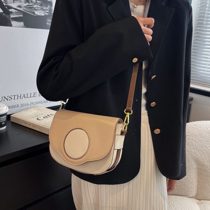 IELGY Túi Đeo Chéo Màu Sắc Tương Phản Phong Cách retro Cho Nữ