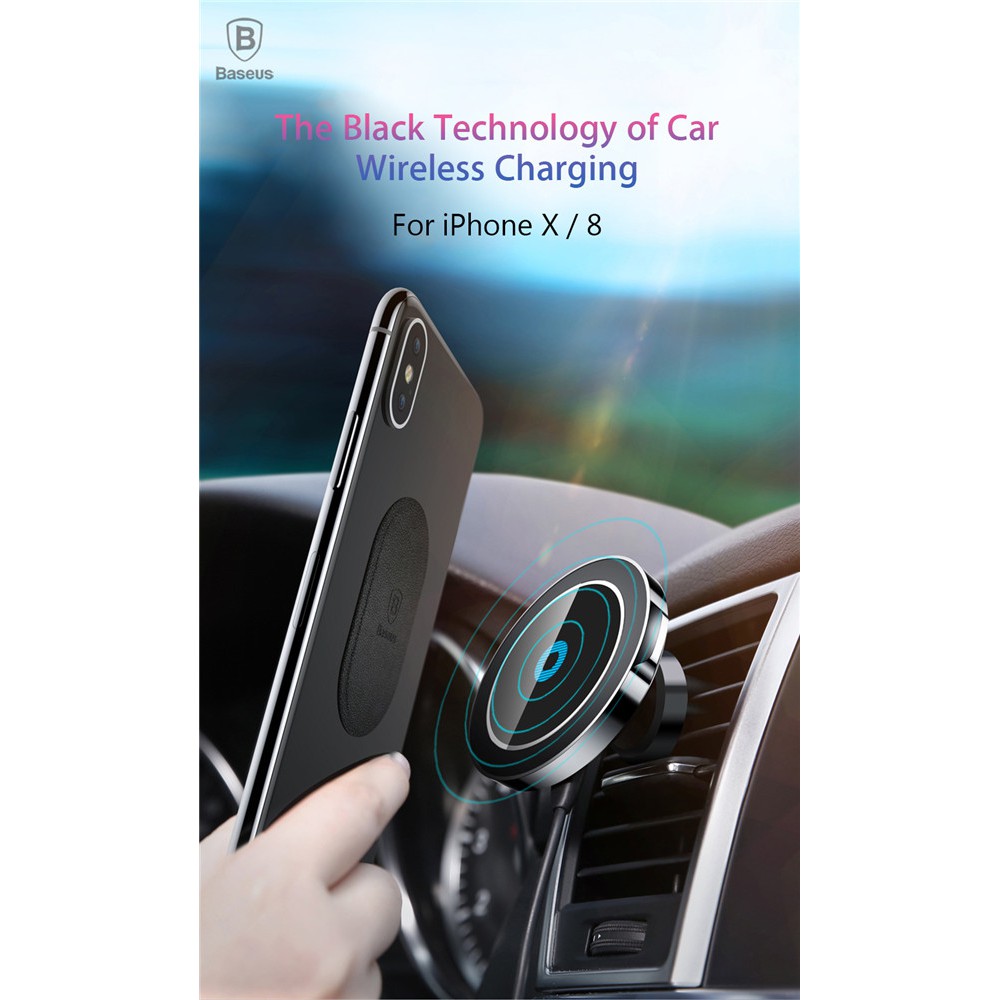 Giá đỡ điện thoại trên xe hơi có nam châm hiệu Baseus không dây cho iPhone Samsung | BigBuy360 - bigbuy360.vn