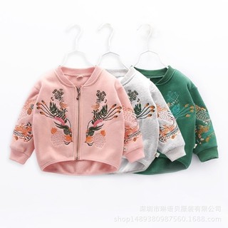 Áo khoác thêu họa tiết dễ thương cho bé