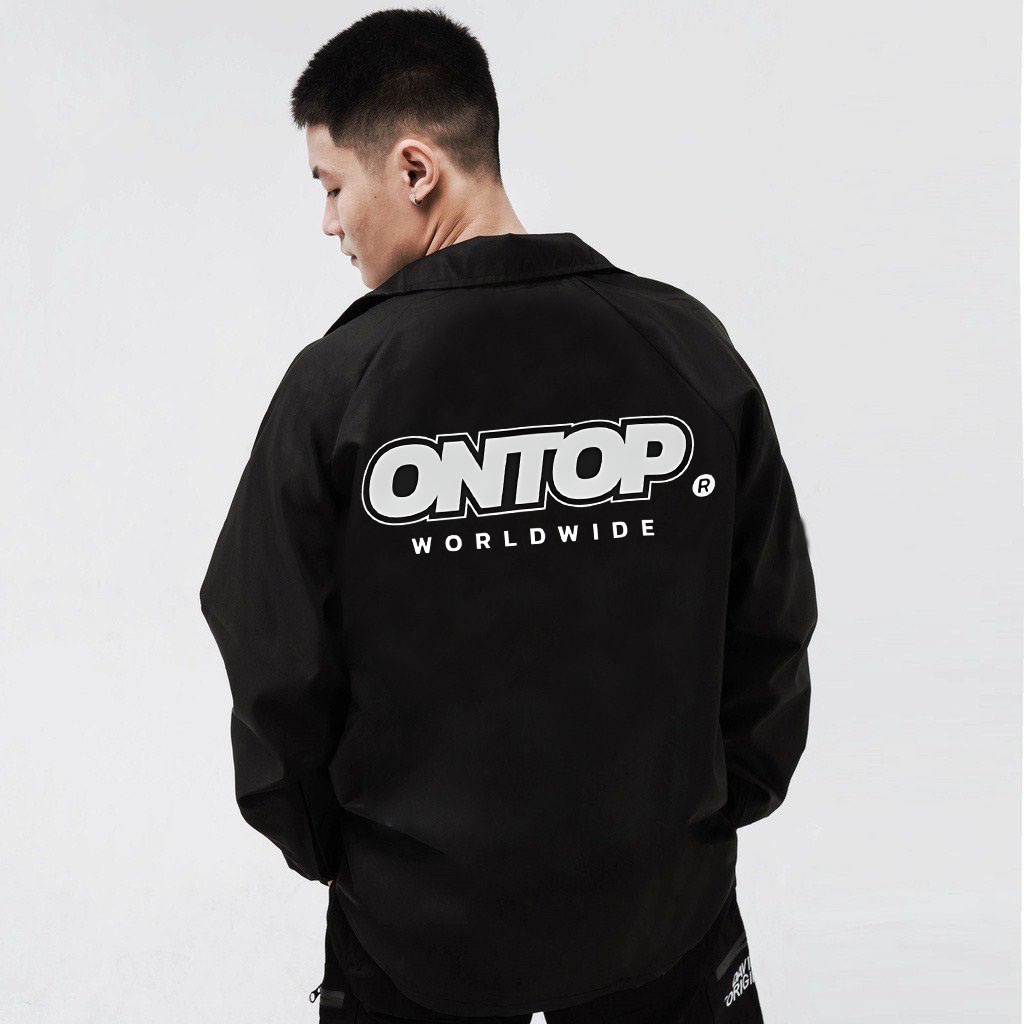 Áo Khoác Dù in chữ Trắng/Phản QuangTrượt Nước Cao Cấp - ONTOP kiểu bomber jacket cả Nam và Nữ đều mặc đư