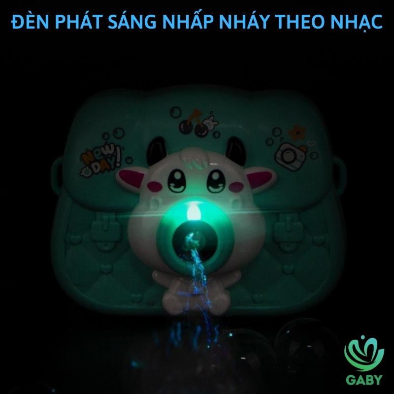 Máy thổi bong bong bóng hình túi xách động vật dễ thương tặng kèm 3 pin AA GABY Máy ảnh bắn bong bóng tự động phát nhạc