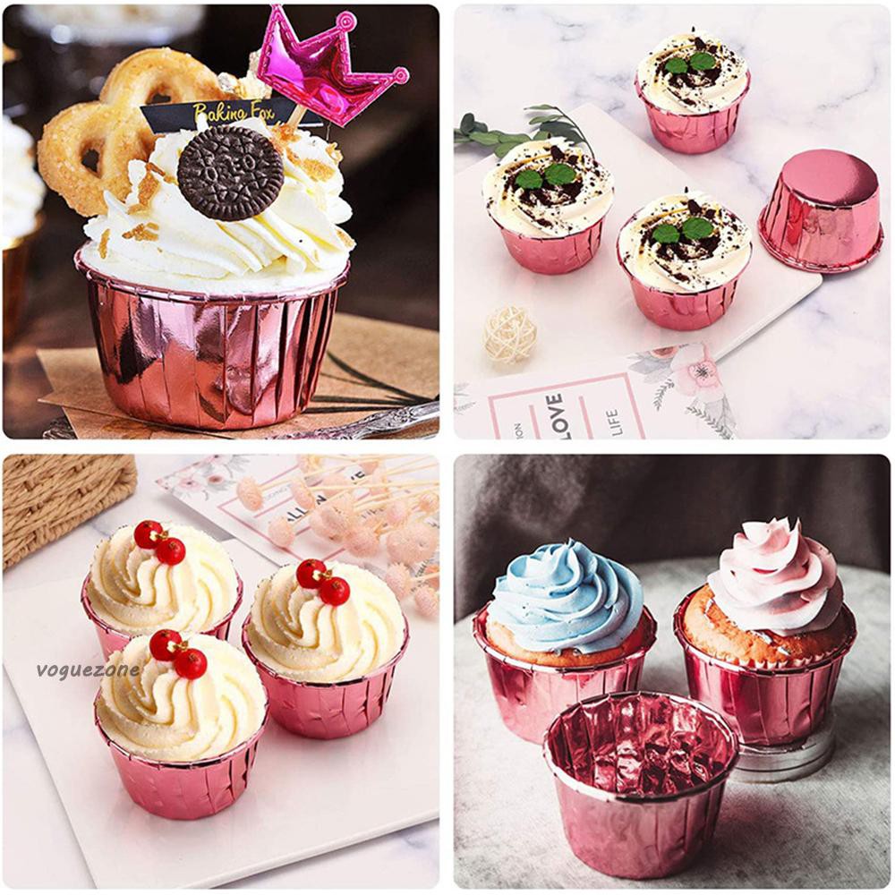 Set 50 Khuôn Nhôm Làm Bánh Cupcake Tiện Lợi