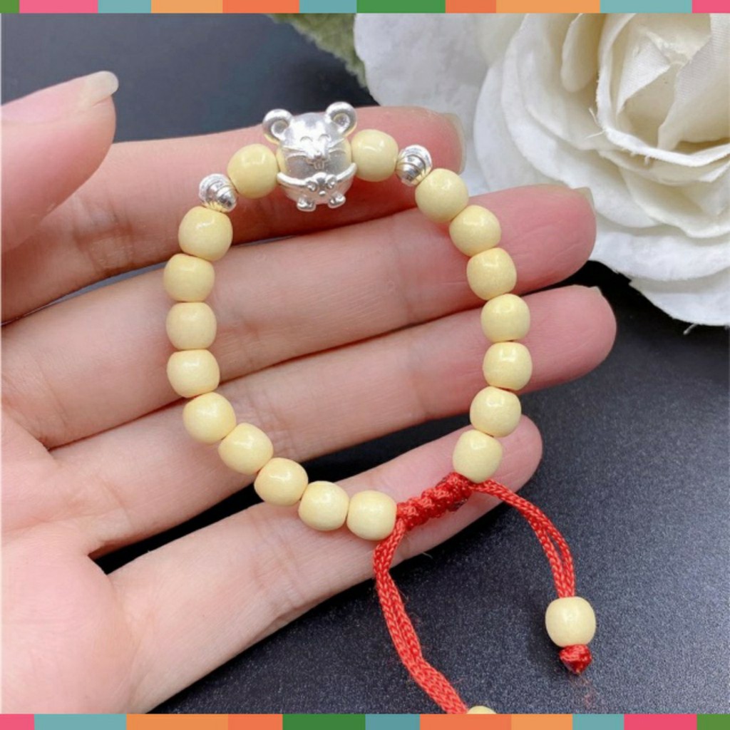 Vòng dâu cho bé🍁FREESHIP🍁Vòng dâu tránh tà con giáp chuột ngộ nghĩnh [vong cho be](Vòng Dâu Chuột)