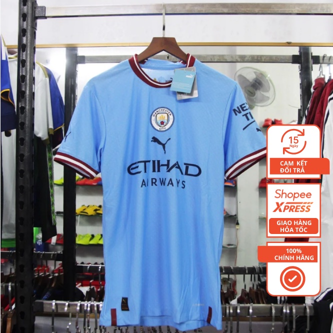 Áo Man City Xanh 2022 - 2023 Sân Nhà Hàng Thái Lan - Bản Player Version