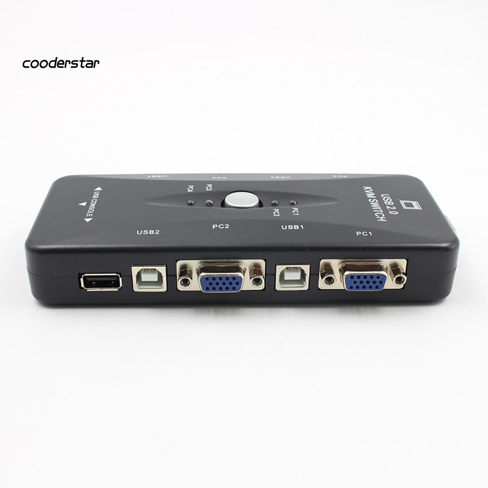 Bộ Chuyển Đổi 4 Cổng Usb 2.0 Kvm Cho Máy Tính / Bàn Phím / Vga / Video 1920x1440