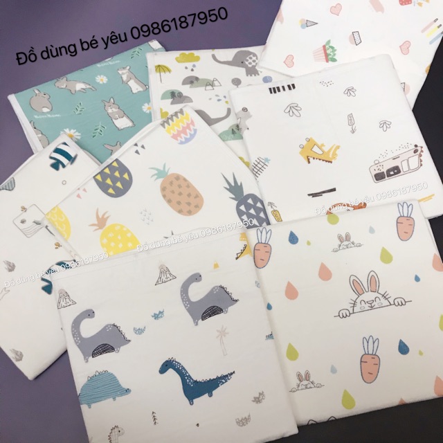 Lót chống thấm 6 lớp sợi tre Organic chất cotton mềm mại, thoáng khí, siêu thấm hút cho bé, tấm lót thay bỉm 50x70cm Ba