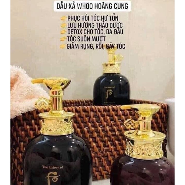 Dầu gội đầu Whoo spa Essence Shampoo, phục hồi tóc hư tổn, giảm rụng và kích thích mọc tóc Hà chung ohui