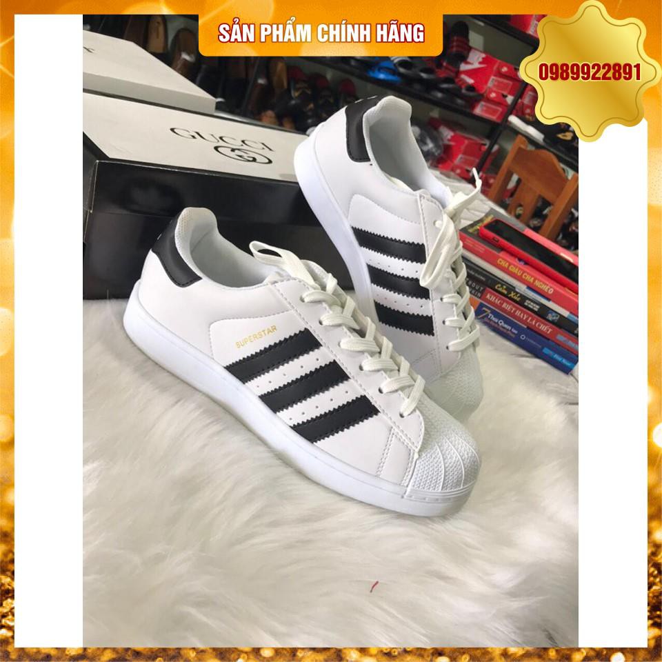 [Video ảnh thật] Giày adidas mũi trơn trắng 3 sọc FULL BOX