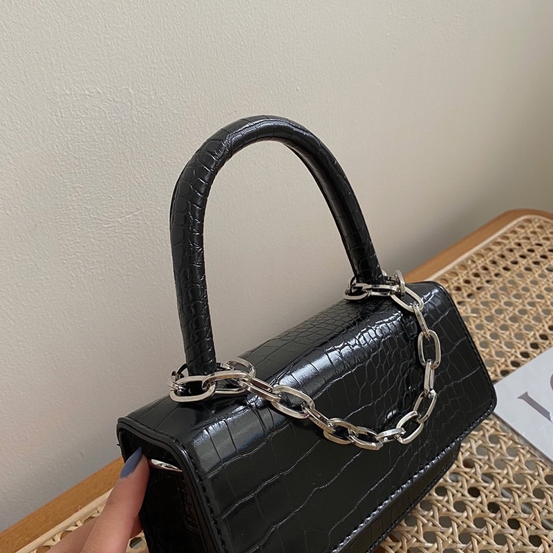 Túi đeo chéo nữ 🎀 Túi xách nữ màu đen dáng hộp chữ nhật basic T47