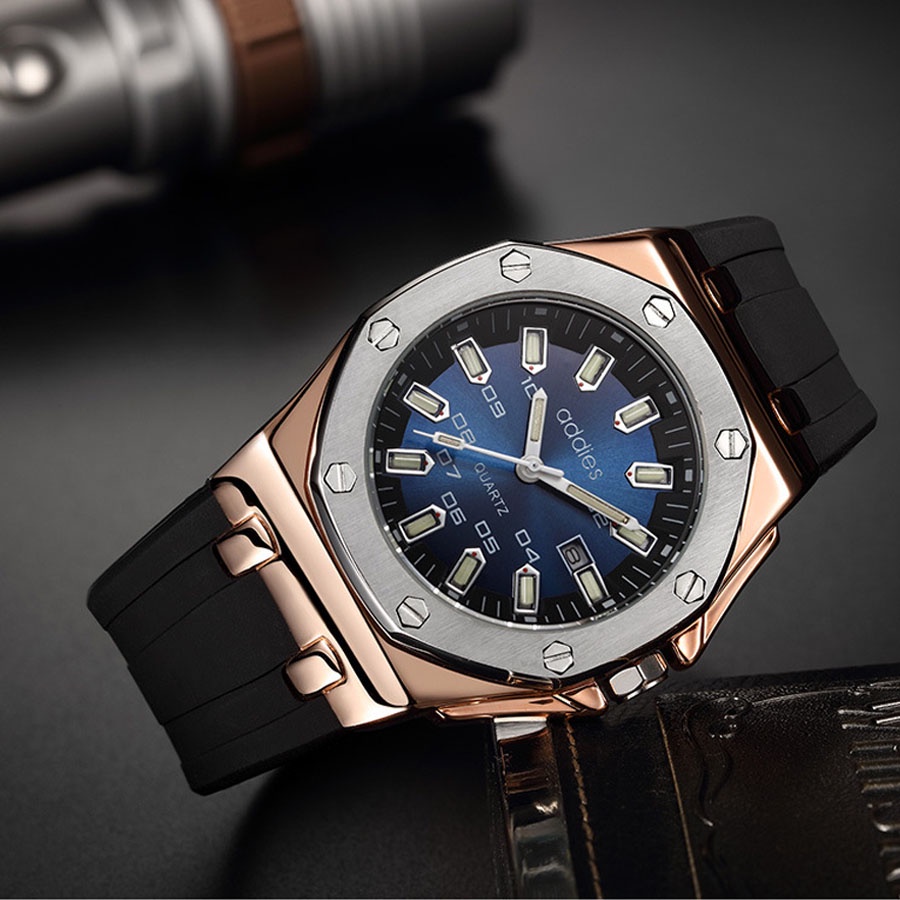 Siêu Hot đồng hồ nam phát sáng, thời trang nam, đồng hồ nam đen