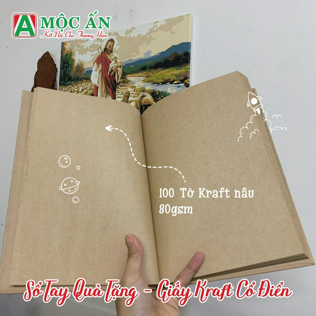 Sổ Tay Ghi Chép B5 - Bìa Kraft vintage, Bồi Bìa Cứng, Dày Dặn.