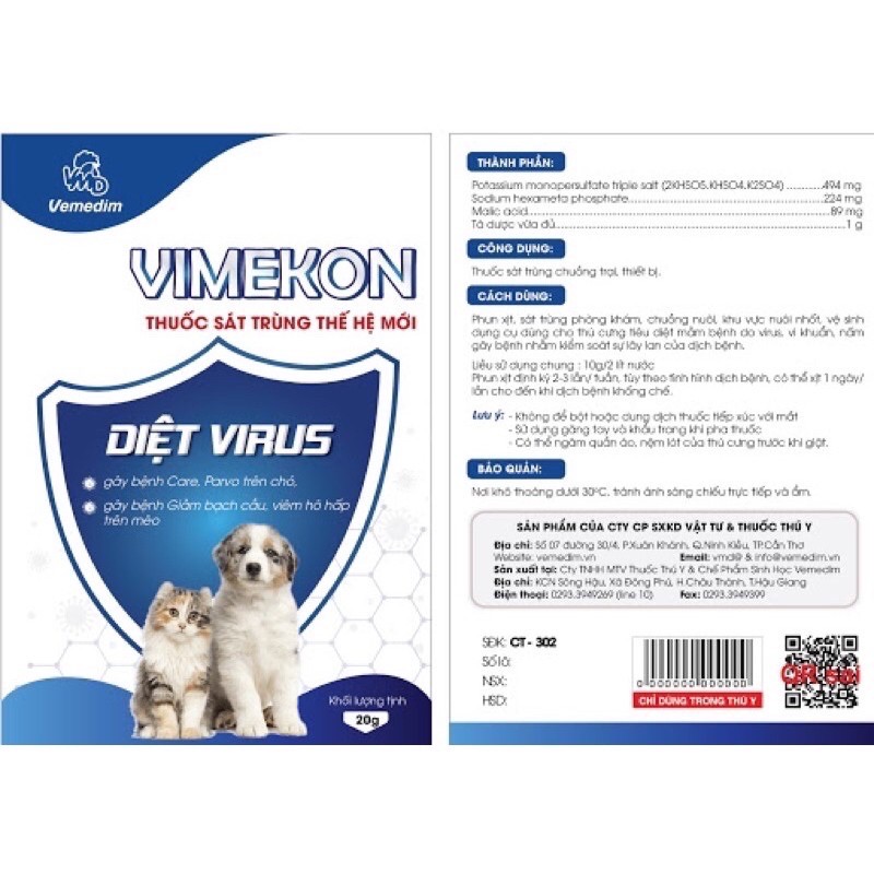 Vimekon - sát trùng chuồng trại, môi trường của Vimedim