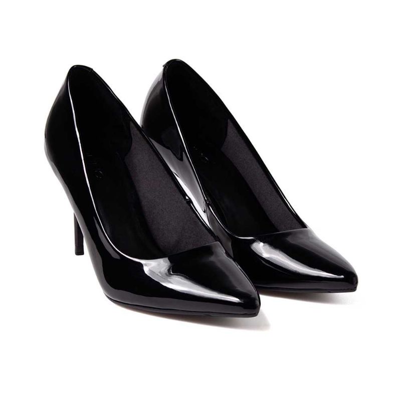 JUNO Giày Chính Hãng - Giày Cao gót Mũi Nhọn Đế Nhọn Da Bóng - Da Lì