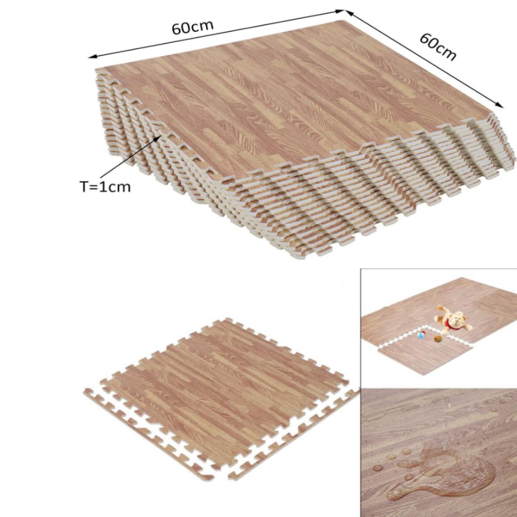 [XẢ SẬP SÀN]Thảm xốp vân gỗ 1 bộ 6 miếng 60x60cm (Thảm xốp lót nhà trải sàn)