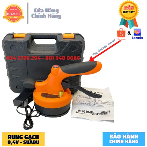 Máy Ốp Lát Gạch SUABU 8,4v, 2 Chức Năng Đầm Rung+Hít Gạch-Bảo hành 6 tháng