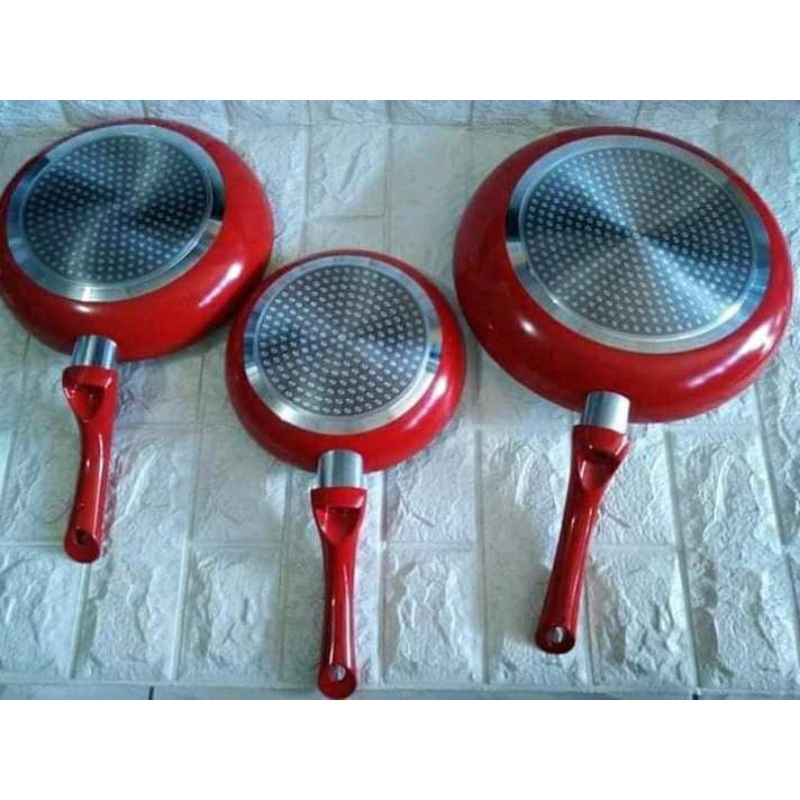 Bộ 3 chảo màu đỏ,,,
