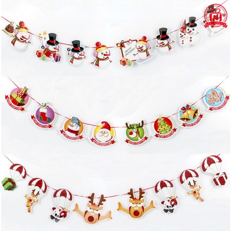 Dây Treo Trang Trí Giáng Sinh Hình Ông Già Noel / Hoạt Hình Bằng Giấy Xinh Xắn