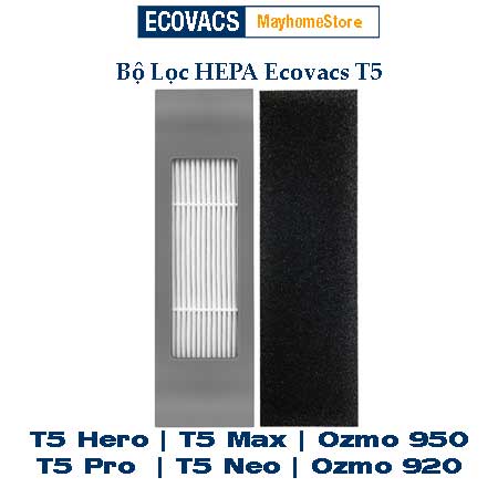 Bộ lọc Hepa Tấm lọc Màng lọc Robot hút bụi lau nhà Ecovacs T5 Max| T5 Hero| Ozmo 950| Ozmo 920| T5 Neo| T5 Power |T5 Pro