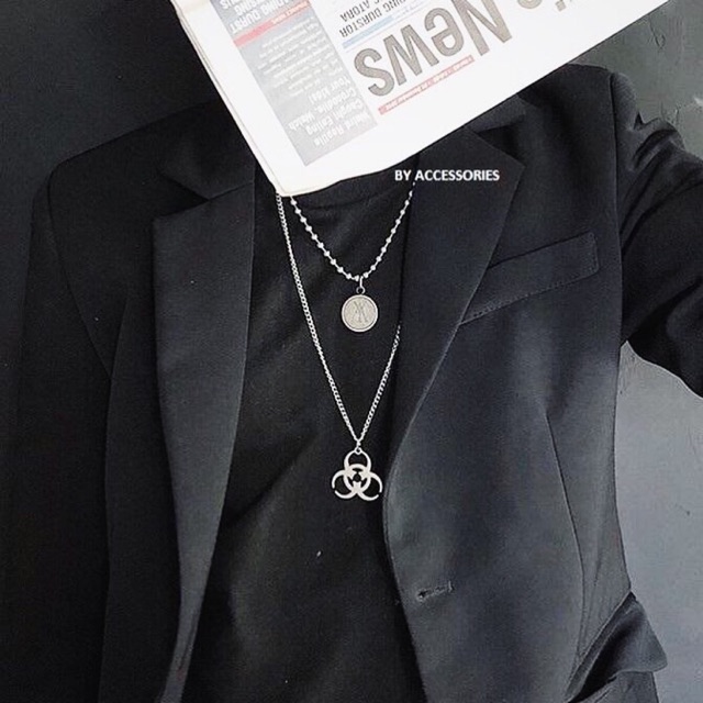 Dây chuyền titan unisex logo Toxic UN191008 không gỉ