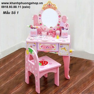 Bộ bàn trang điểm gỗ cho bé - bàn trang điểm gỗ cho bé