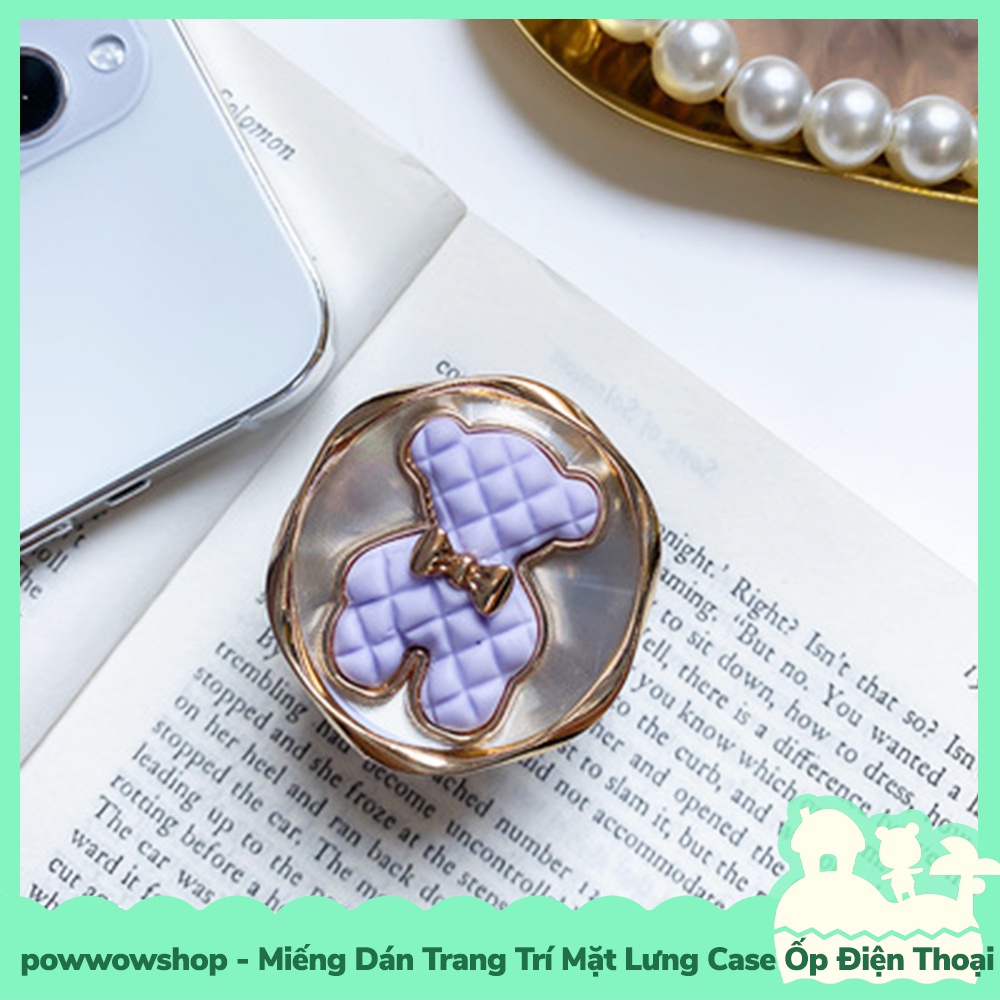 [Sẵn VN - Hỏa Tốc] Miếng Dán Nhựa Kim Loại Mini DIY 3M Tay Vịn Trang Trí Mặt Lưng Ốp Điện Thoại Nhân Vật Hoạt Hình Teddy